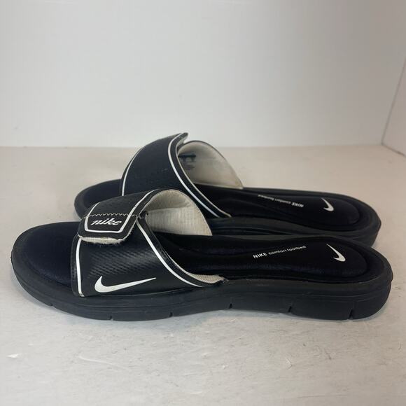 Nike Comfort Womens Sz 10 Slide Black Hook Loop Footbed Slip On 380883-011 - Picture 4 of 8